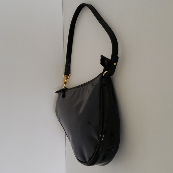 *Rare* Y2K Dior Oblique Trotter Pattern Embossed Patent Leather Mini Saddle Bag - Picture 3 of 14